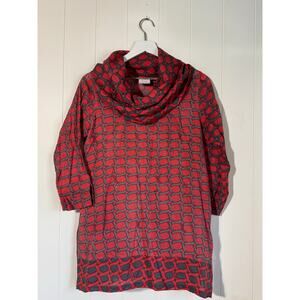 Gretchen Scott Design Tunic Blouse Cowl Neck Cotton Lightweight Size Small